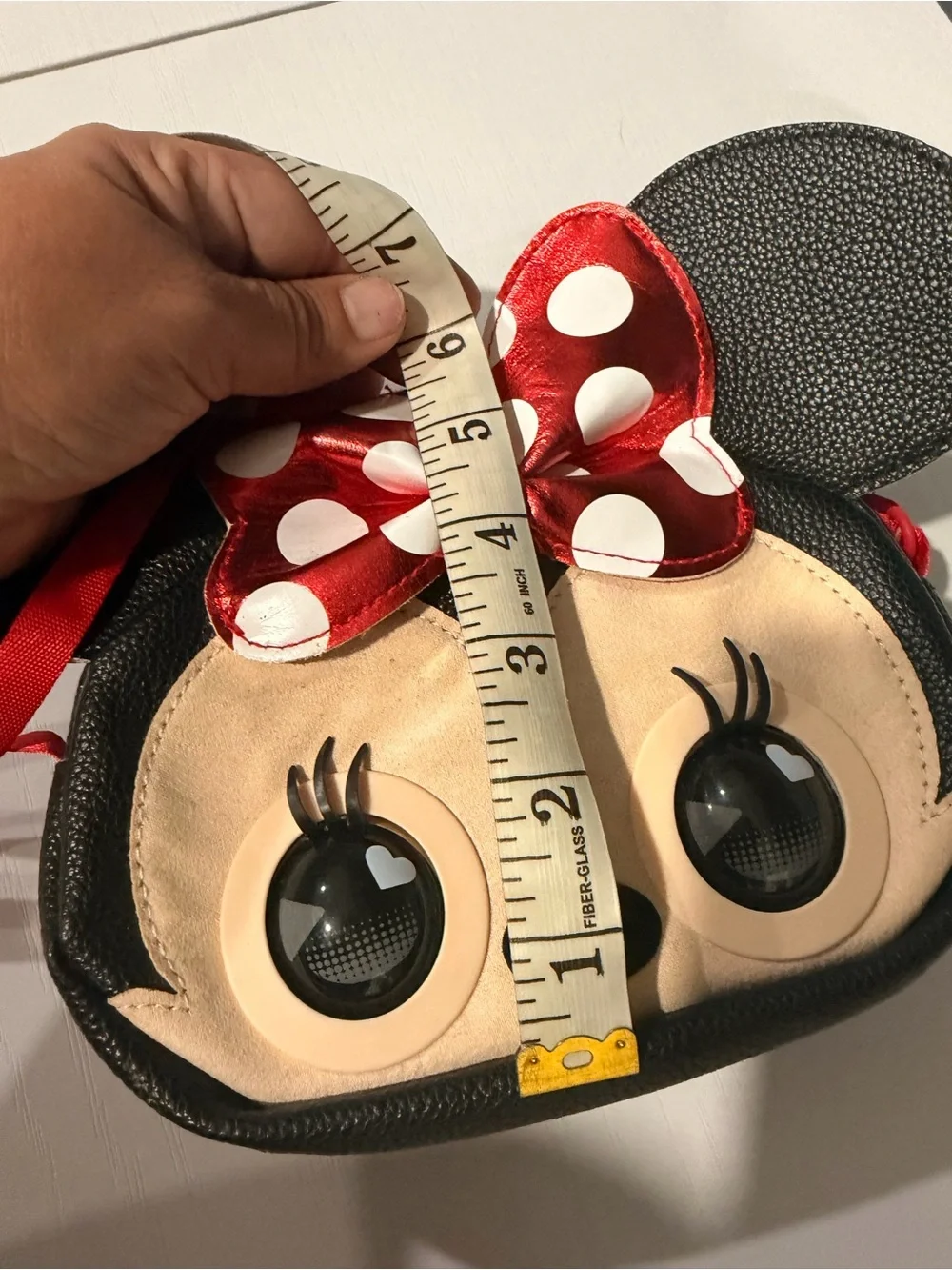 Kids Red Polka Dot Bow Character Crossbody Bag
